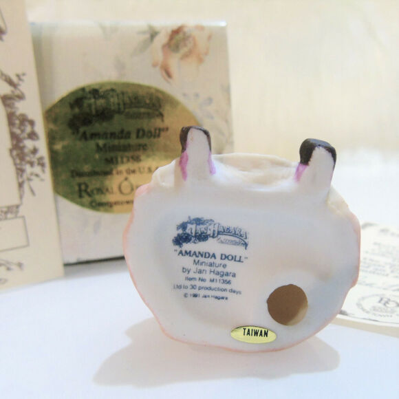 Jan Hagara Amanda Doll Porcelain 1.5" Mini Figurine Limited Edition Vtg 90s Box - Picture 4 of 7